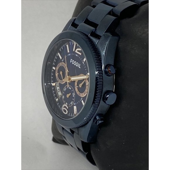 Fossil Perfect Boyfriend ES4093 Women Navy Blue Ba - Picture 4 of 12